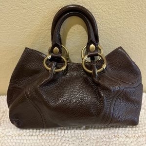 Kenneth Cole Brown Pebbled Leather Satchel